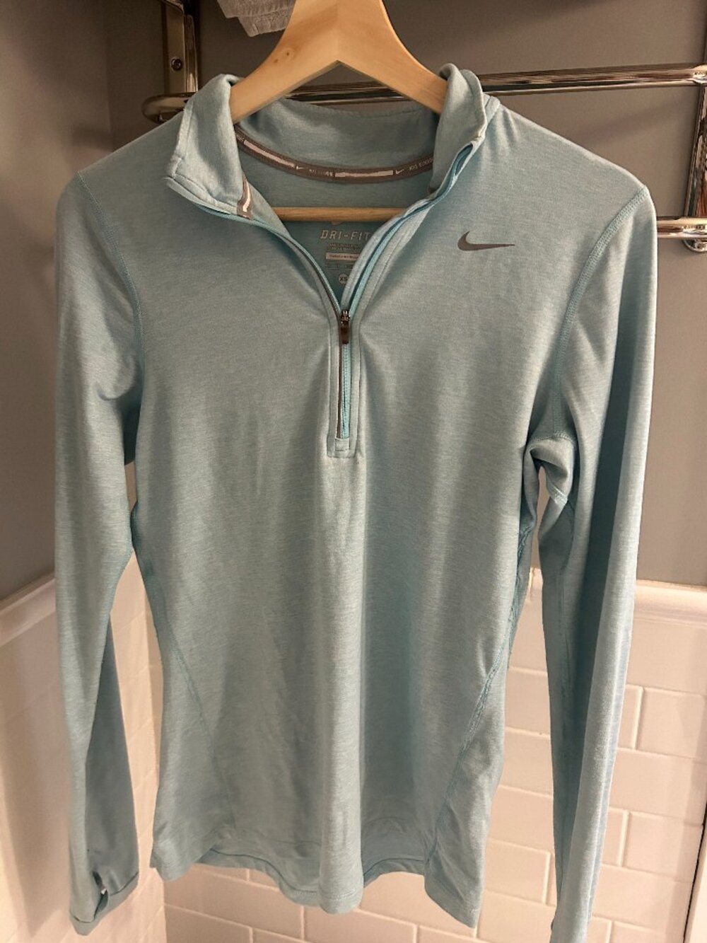 Vintage Nike Light Blue Quarter Zip Athletic Top